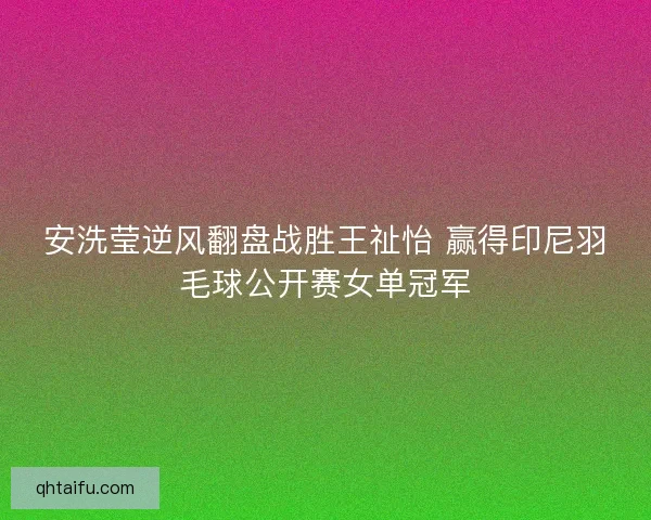 安洗莹逆风翻盘战胜王祉怡 赢得印尼羽毛球公开赛女单冠军
