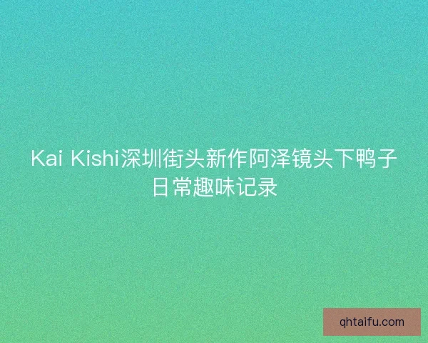 Kai Kishi深圳街头新作阿泽镜头下鸭子日常趣味记录
